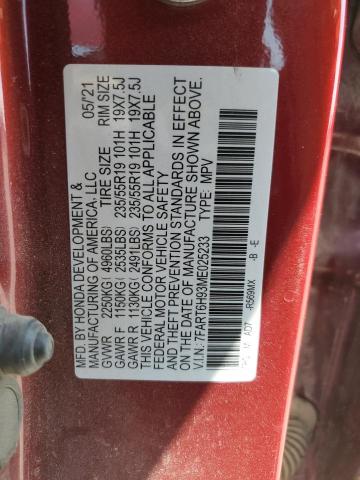 Aukcja sprzedaży 2021 Honda Cr-v Touri, vin: 7FART6H93ME025233, numer aukcji: 66755635