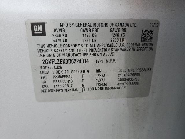 Aukcja sprzedaży 2013 Gmc Terrain, vin: 2GKFLZEK9D6224014, numer aukcji: 61129735