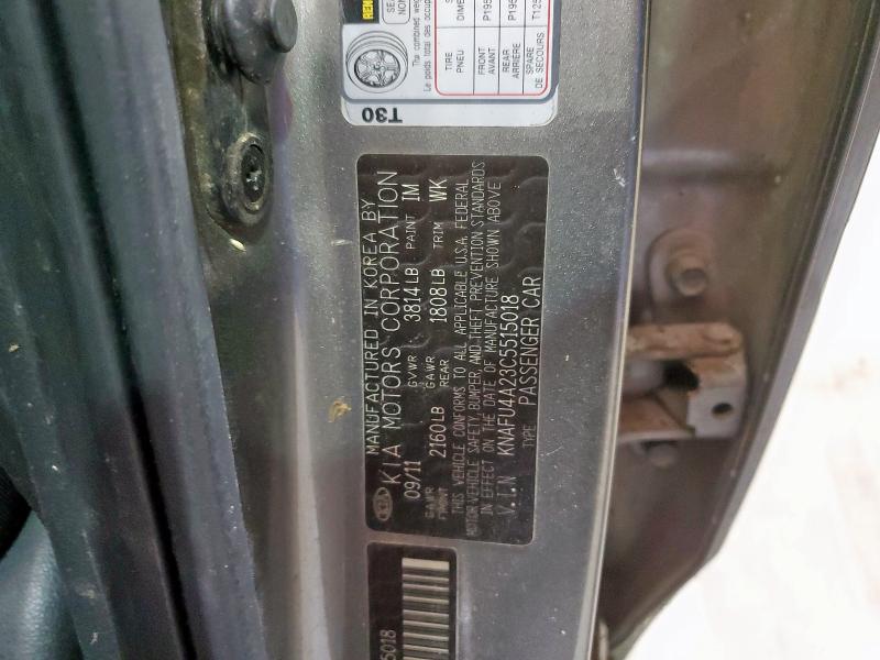 Продаж на аукціоні авто 2012 Kia Forte, vin: KNAFU4A23C5515018, номер лоту: 66190985