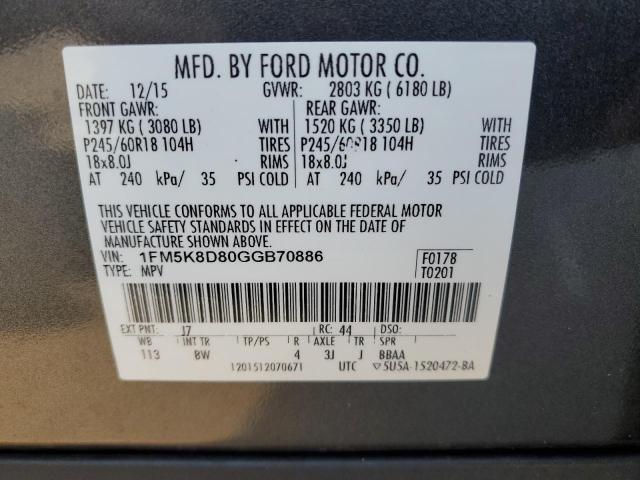 Aukcja sprzedaży 2016 Ford Explorer, vin: 1FM5K8D80GGB70886, numer aukcji: 66298875