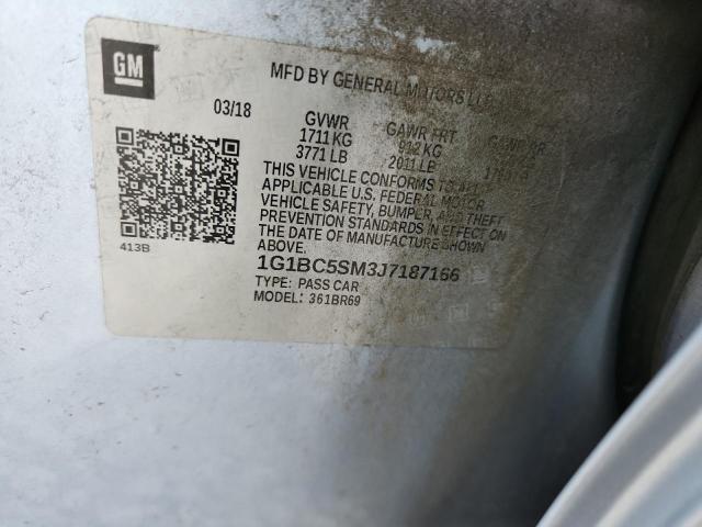 2018 Chevrolet Cruze Ls მანქანა იყიდება აუქციონზე, vin: 1G1BC5SM3J7187166, აუქციონის ნომერი: 65762795
