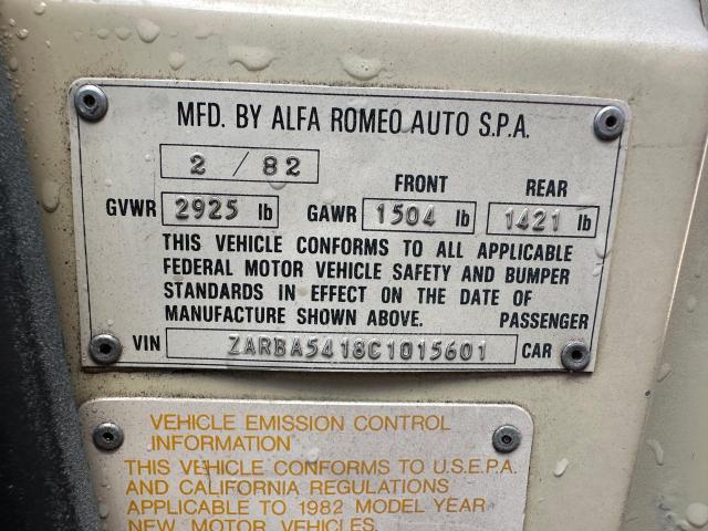 Aukcja sprzedaży 1982 Alfa Romeo Veloce 200, vin: ZARBA5418C1015601, numer aukcji: 65237325