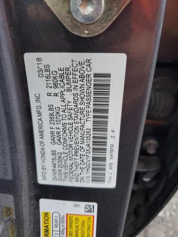 Продаж на аукціоні авто 2018 Honda Accord Spo, vin: 1HGCV1F3XJA135263, номер лоту: 63758435