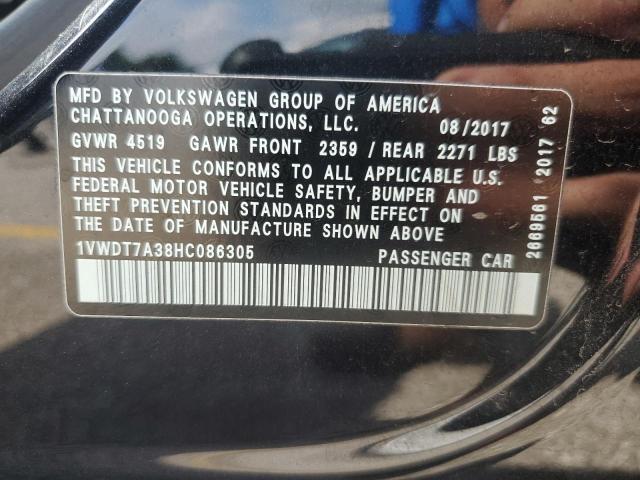 64233455 :رقم المزاد ، 1VWDT7A38HC086305 vin ، 2017 Volkswagen Passat R-l مزاد بيع