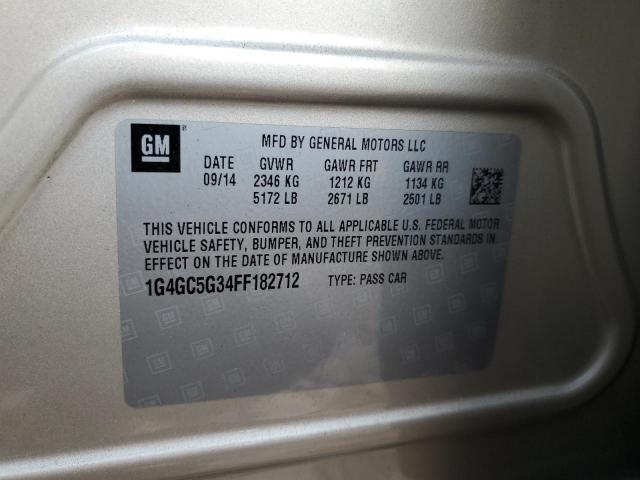 66271195 :رقم المزاد ، 1G4GC5G34FF182712 vin ، 2015 Buick Lacrosse مزاد بيع