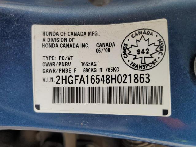 Продажа на аукционе авто 2008 Honda Civic Lx, vin: 2HGFA16548H021863, номер лота: 64253375