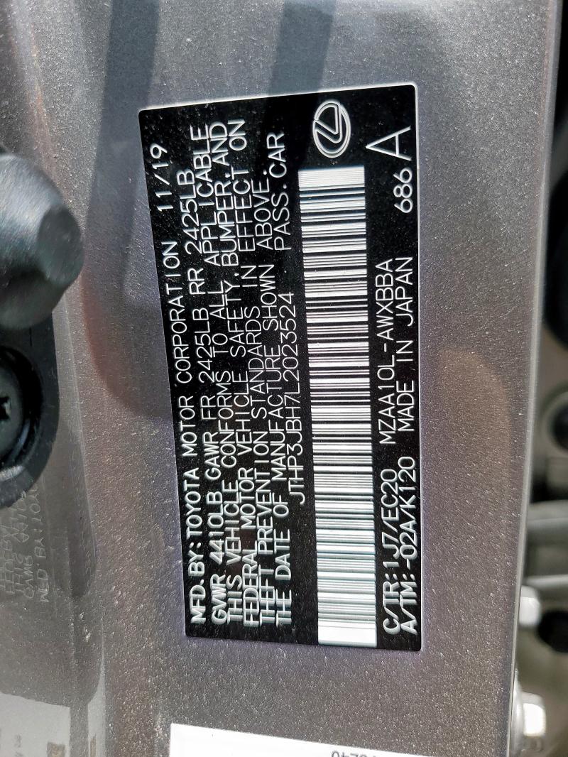 Продаж на аукціоні авто 2020 Lexus Ux 200, vin: JTHP3JBH7L2023524, номер лоту: 66685075