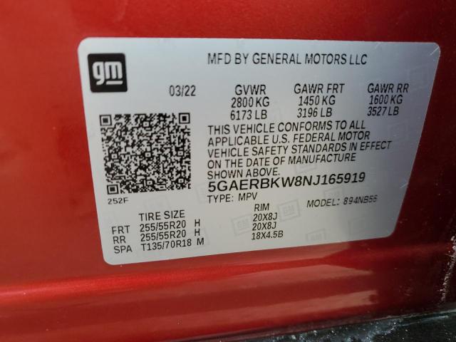 2022 Buick Enclave Es მანქანა იყიდება აუქციონზე, vin: 5GAERBKW8NJ165919, აუქციონის ნომერი: 65432305