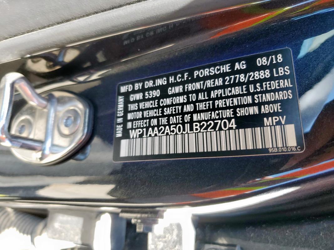Aukcja sprzedaży 2018 Porsche Macan, vin: WP1AA2A50JLB22704, numer aukcji: 65922525