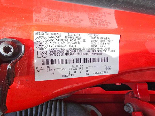 2014 Ford Focus Se მანქანა იყიდება აუქციონზე, vin: 1FADP3K26EL113900, აუქციონის ნომერი: 65481705