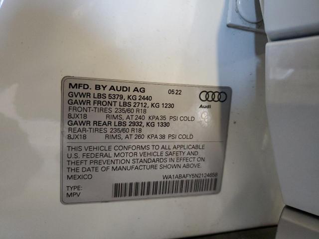 Продажа на аукционе авто 2022 Audi Q5, vin: WA1ABAFY5N2124658, номер лота: 65240485