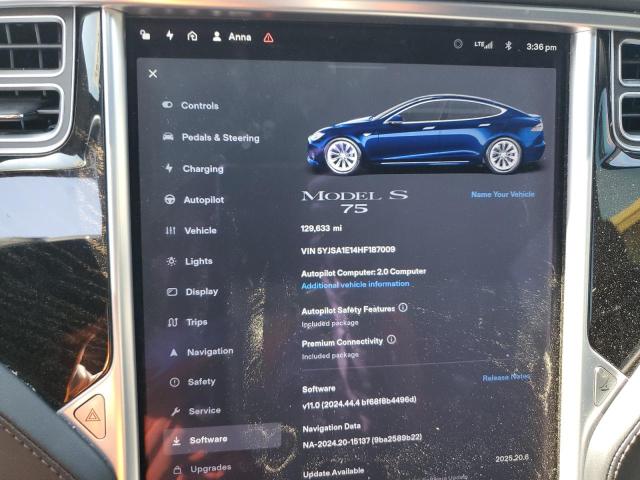 66519225 :رقم المزاد ، 5YJSA1E14HF187009 vin ، 2017 Tesla Model S مزاد بيع