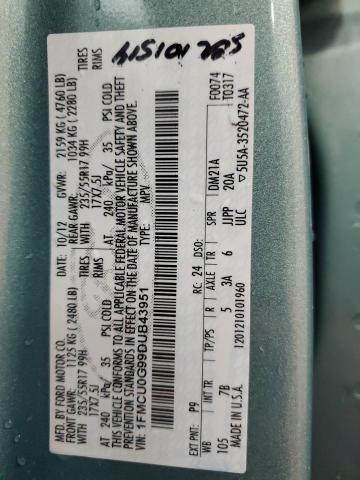 63033705 :رقم المزاد ، 1FMCU0G99DUB43951 vin ، 2013 Ford Escape Se مزاد بيع