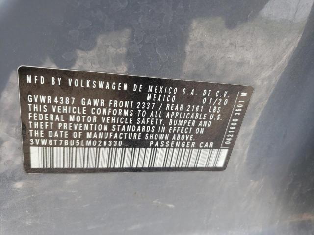 2020 Volkswagen Jetta მანქანა იყიდება აუქციონზე, vin: 3VW6T7BU5LM026330, აუქციონის ნომერი: 63019935