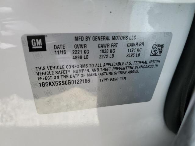 2016 Cadillac Cts Luxury მანქანა იყიდება აუქციონზე, vin: 1G6AX5SS0G0122186, აუქციონის ნომერი: 65798105