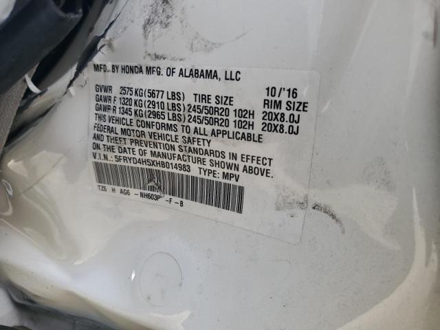 2017 Acura Mdx მანქანა იყიდება აუქციონზე, vin: 5FRYD4H5XHB014983, აუქციონის ნომერი: 66968325