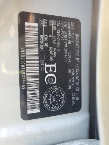 66812155 :رقم المزاد ، JN1BJ1CW4LW374689 vin ، 2020 Nissan Qashqai Sl مزاد بيع