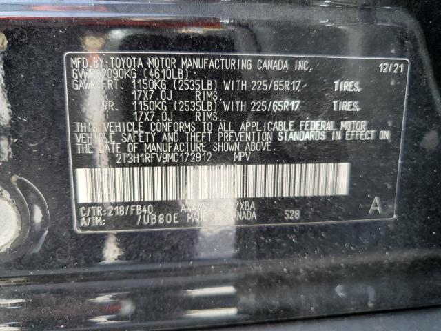 Aukcja sprzedaży 2021 Toyota Rav4 Le, vin: 2T3H1RFV9MC172912, numer aukcji: 64648995