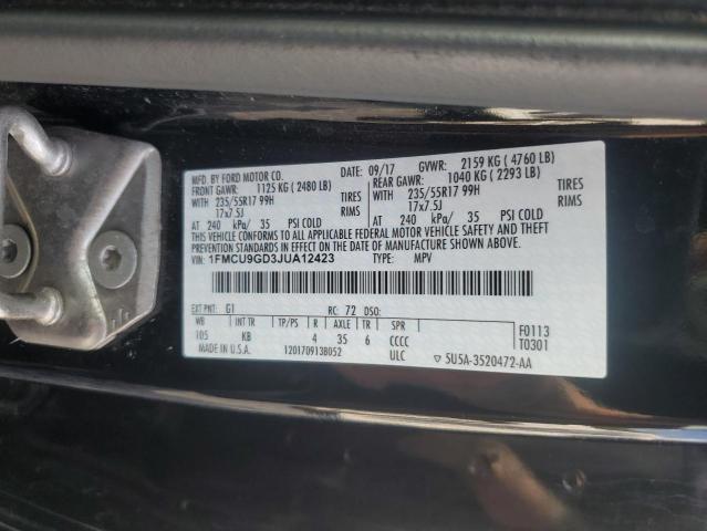 Продаж на аукціоні авто 2018 Ford Escape, vin: 1FMCU9GD3JUA12423, номер лоту: 64517805
