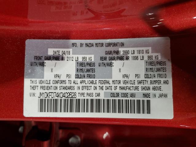 63082975 :رقم المزاد ، JM1DKFD74K0402628 vin ، 2019 Mazda Cx-3 Grand مزاد بيع