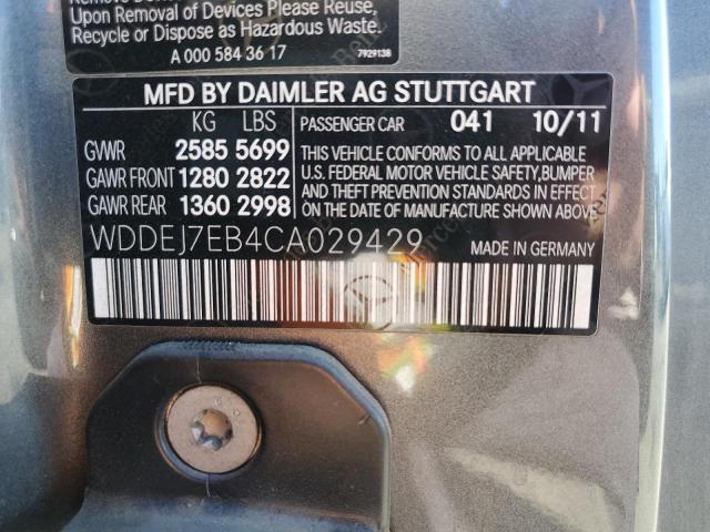 65894405 :رقم المزاد ، WDDEJ7EB4CA029429 vin ، 2012 Mercedes-benz Cl مزاد بيع