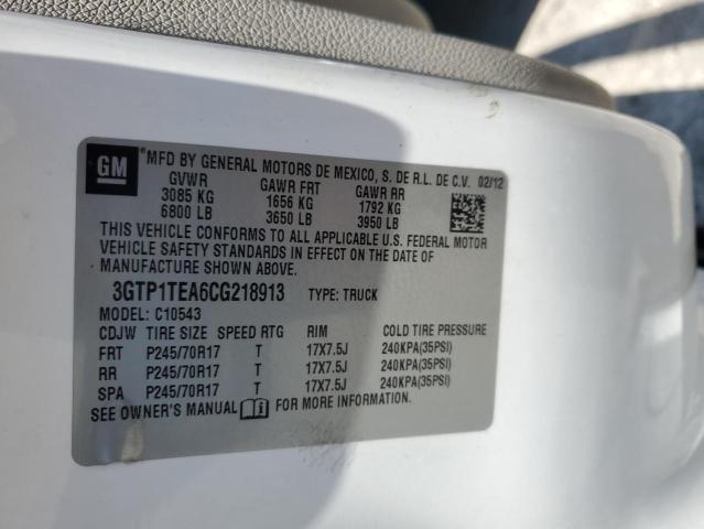Aukcja sprzedaży 2012 Gmc Sierra, vin: 3GTP1TEA6CG218913, numer aukcji: 64498095