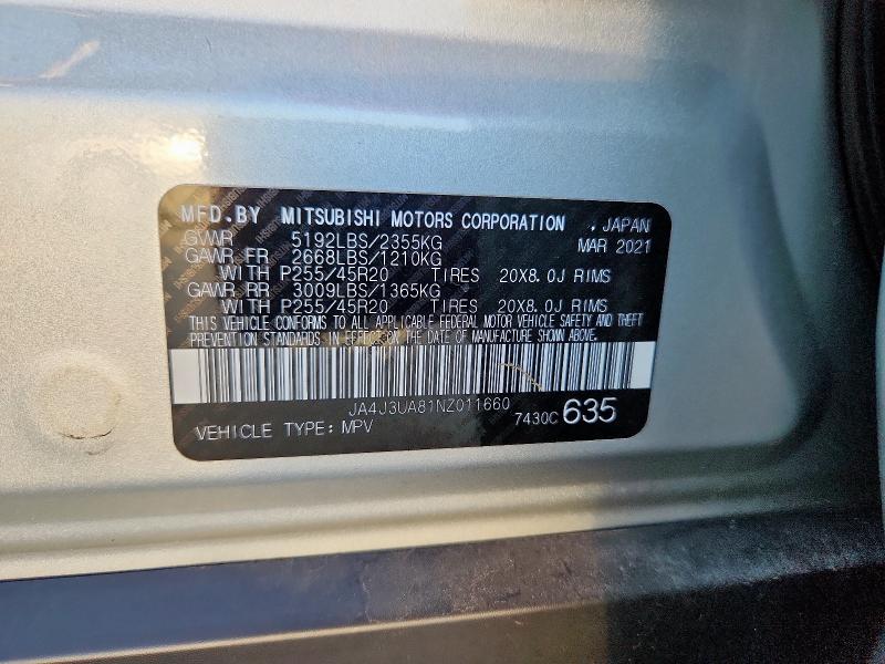 Aukcja sprzedaży 2022 Mitsubishi Outlander, vin: JA4J3UA81NZ011660, numer aukcji: 66042995