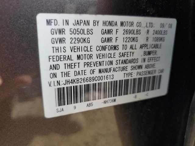 65680145 :رقم المزاد ، JH4KB26689C001613 vin ، 2009 Acura Rl مزاد بيع