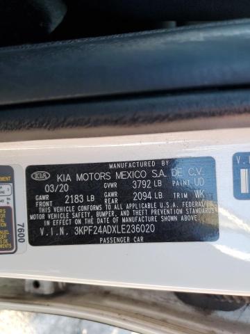 62362175 :رقم المزاد ، 3KPF24ADXLE236020 vin ، 2020 Kia Forte مزاد بيع
