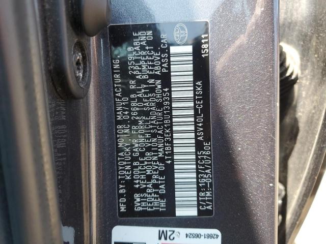 65009915 :رقم المزاد ، 4T1BF3EK1BU139354 vin ، 2011 Toyota Camry Base مزاد بيع