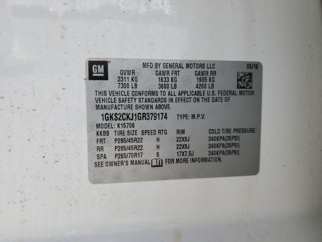 65245685 :رقم المزاد ، 1GKS2CKJ1GR379174 vin ، 2016 Gmc Yukon Dena مزاد بيع