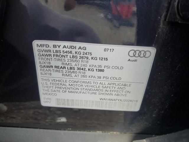 2018 Audi Q5 მანქანა იყიდება აუქციონზე, vin: WA1ANAFYXJ2028218, აუქციონის ნომერი: 64057535
