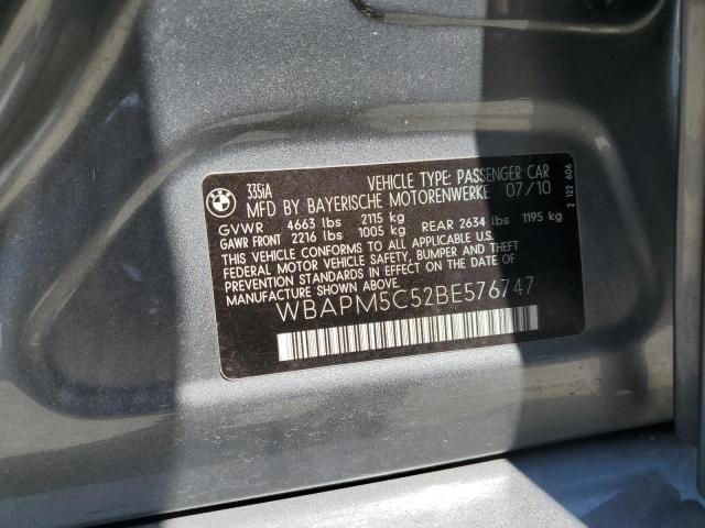 2011 Bmw 335 მანქანა იყიდება აუქციონზე, vin: WBAPM5C52BE576747, აუქციონის ნომერი: 62485425