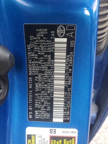 66962325 :رقم المزاد ، 2T1BU4EE0AC511546 vin ، 2010 Toyota Corolla Ba مزاد بيع