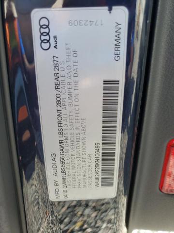 2019 Audi A6 Premium მანქანა იყიდება აუქციონზე, vin: WAUK2AF25KN106495, აუქციონის ნომერი: 64337675