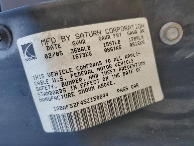 Aukcja sprzedaży 2005 Saturn Ion Level, vin: 1G8AF52F45Z150644, numer aukcji: 66830395
