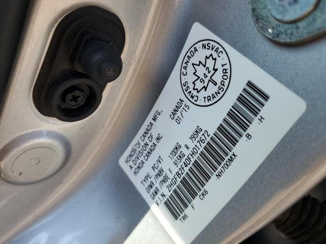 66106805 :رقم المزاد ، 2HGFB2F40FH017672 vin ، 2015 Honda Civic Lx مزاد بيع