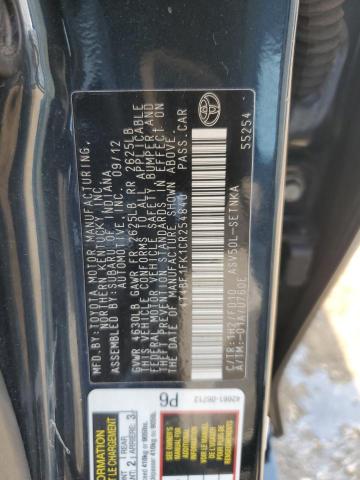 65361785 :رقم المزاد ، 4T4BF1FK1CR254840 vin ، 2012 Toyota Camry مزاد بيع