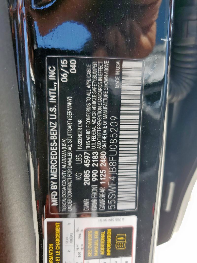 Продажа на аукционе авто 2015 Mercedes-benz C, vin: 55SWF4JB8FU085209, номер лота: 66917835