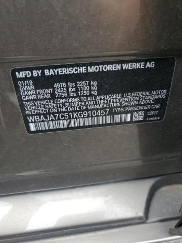 58397335 :رقم المزاد ، WBAJA7C51KG910457 vin ، 2019 Bmw 530 مزاد بيع
