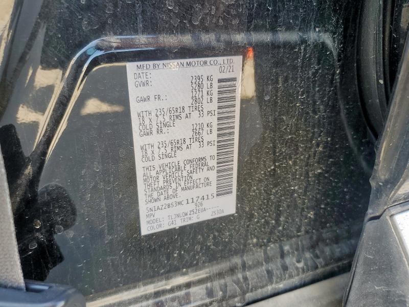 Продажа на аукционе авто 2021 Nissan Murano Sv, vin: 5N1AZ2BS3MC117415, номер лота: 65508435