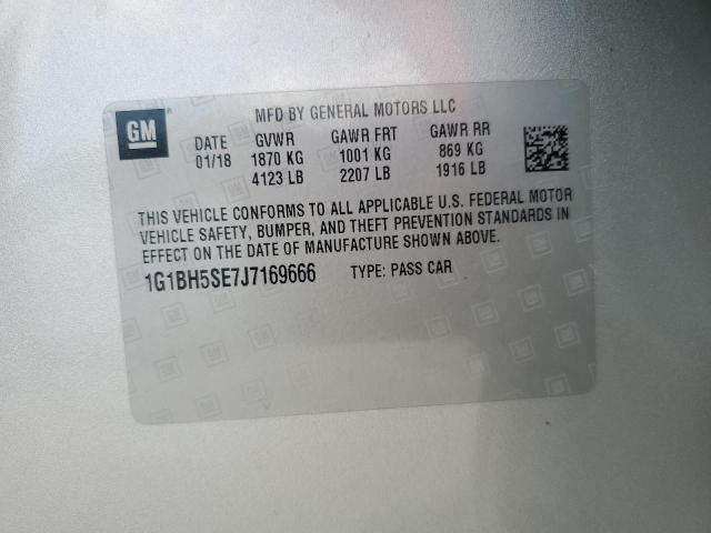 Продаж на аукціоні авто 2018 Chevrolet Cruze Lt, vin: 1G1BH5SE7J7169666, номер лоту: 64237735