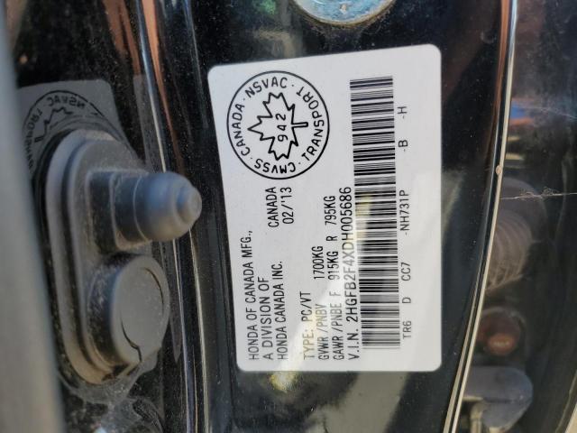 Продажа на аукционе авто 2013 Honda Civic Lx, vin: 2HGFB2F4XDH005686, номер лота: 62378895