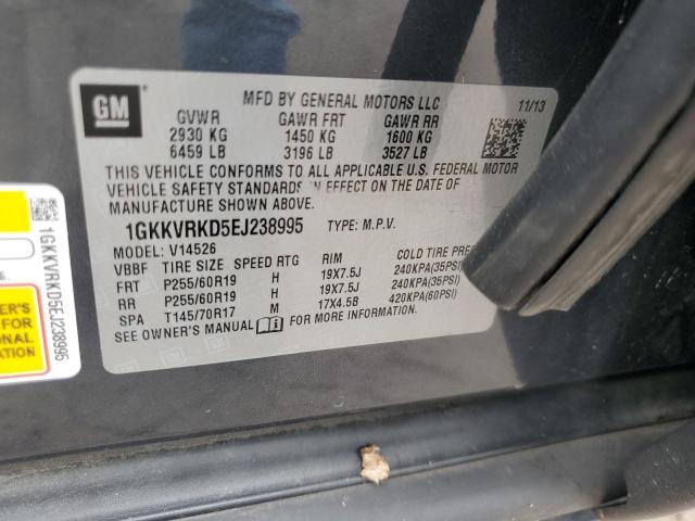Aukcja sprzedaży 2014 Gmc Acadia, vin: 1GKKVRKD5EJ238995, numer aukcji: 63122805