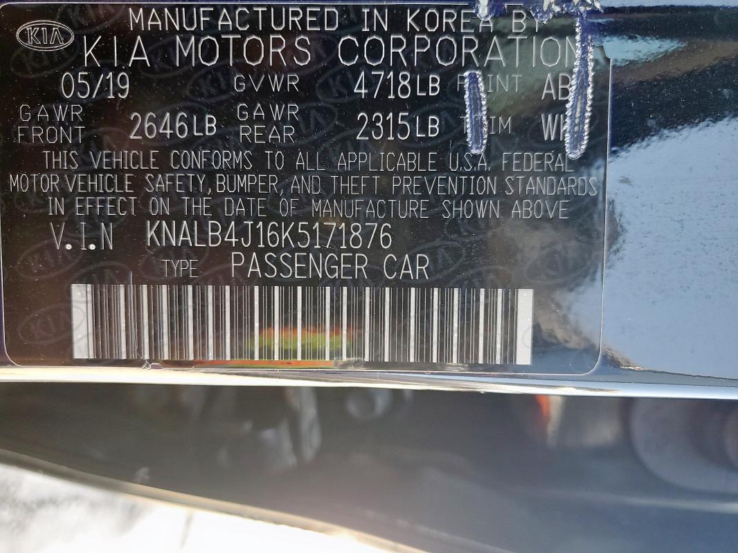 Продажа на аукционе авто 2019 Kia Cadenza Pr, vin: KNALB4J16K5171876, номер лота: 65729155