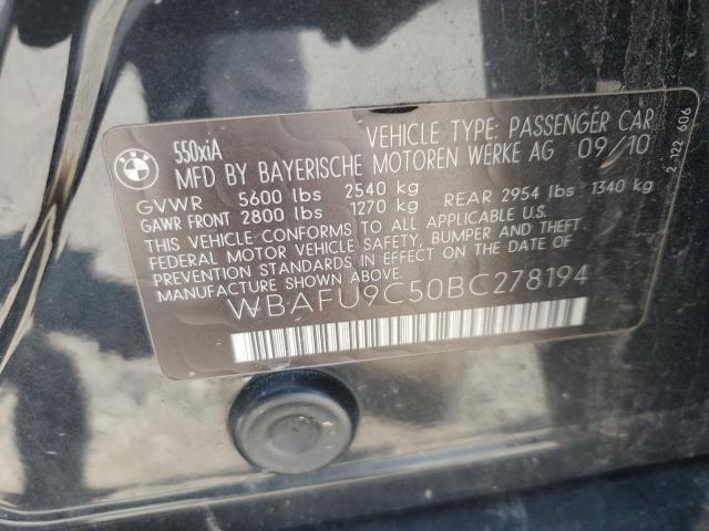 65339165 :رقم المزاد ، WBAFU9C50BC278194 vin ، 2011 Bmw 550 مزاد بيع