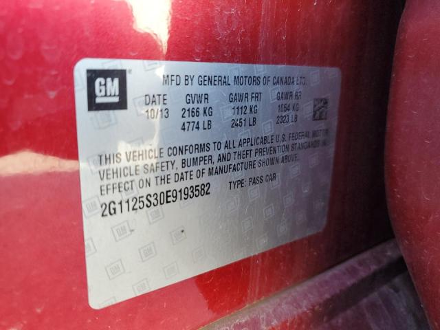 Aukcja sprzedaży 2014 Chevrolet Impala Lt, vin: 2G1125S30E9193582, numer aukcji: 66620045