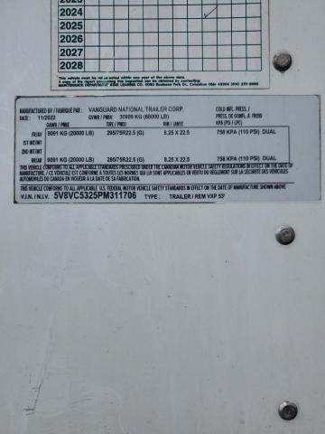 2023 Vanguard Trailer მანქანა იყიდება აუქციონზე, vin: 5V8VC5325PM311706, აუქციონის ნომერი: 91741915