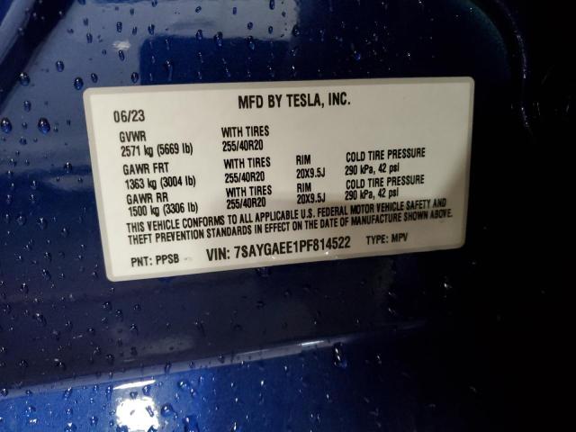 65330025 :رقم المزاد ، 7SAYGAEE1PF814522 vin ، 2023 Tesla Model Y مزاد بيع