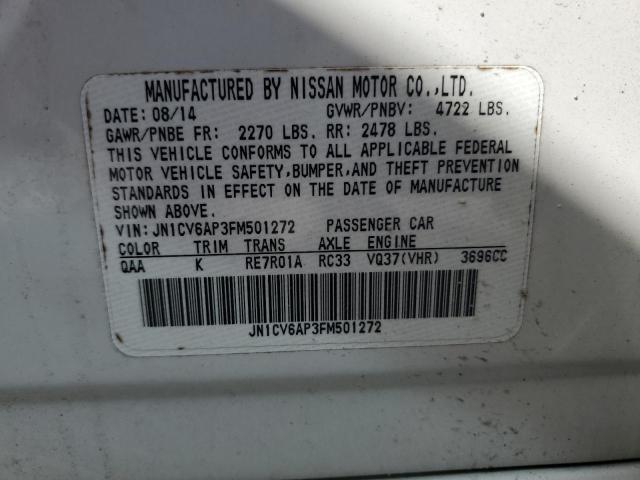 Aukcja sprzedaży 2015 Infiniti Q40, vin: JN1CV6AP3FM501272, numer aukcji: 65098065